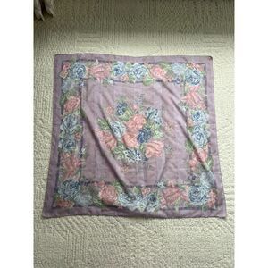 purple floral square scarf